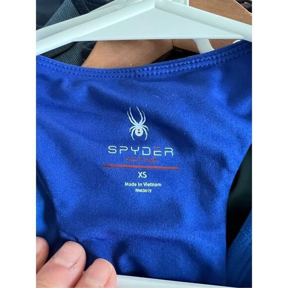Spyder bright blue athletic racerback tank with built in bra XS - Picture 4 of 4